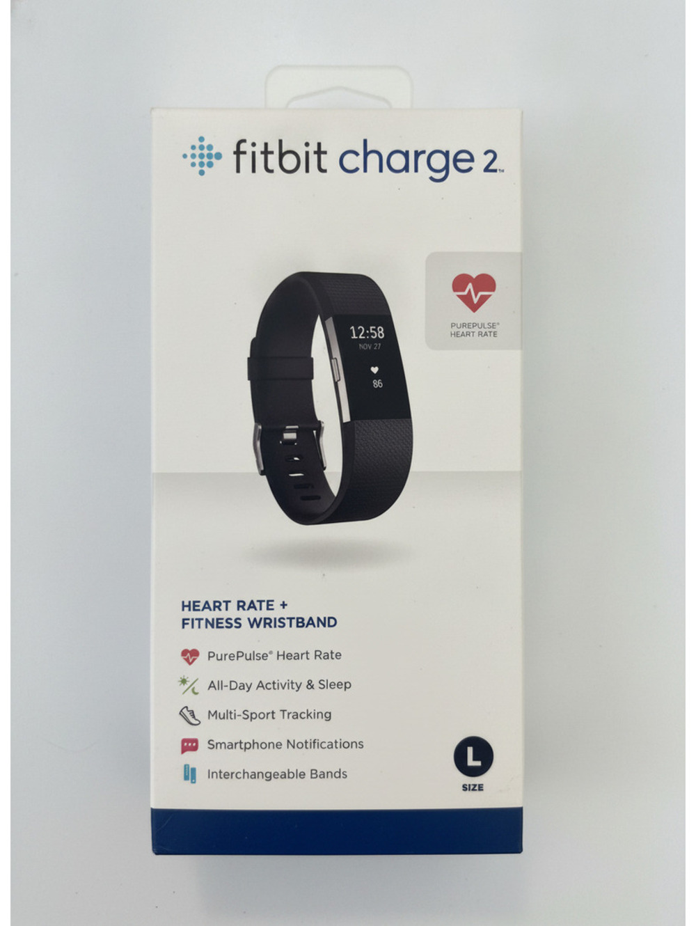 Fitbit Charge 2 Heart Rate + Fitness Wristband Large Size with Metal Mesh Band